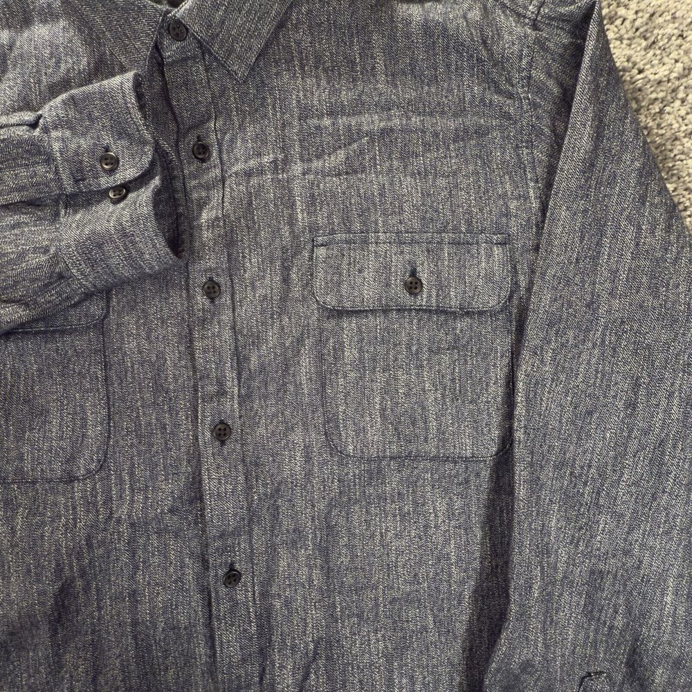 Marc Anthony Men's Shirt Black‎ Iris XXL Luxury Fabric Slim Fit Button Up Down - Picture 3 of 9